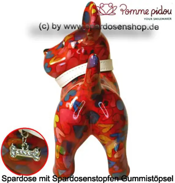 Spardose Spartier Pomme Pidou Hund Bommer rot Keramik D Spardose Spartier Pomme Pidou Hund Bommer rot Keramik D