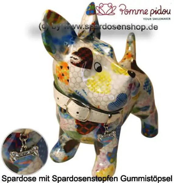 Spardose Spartier Pomme Pidou Hund Bommer weiß Keramik B Spardose Spartier Pomme Pidou Hund Bommer weiß Keramik B
