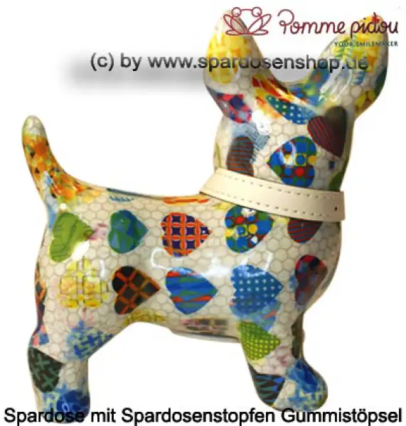 Spardose Spartier Pomme Pidou Hund Bommer weiß Keramik C Spardose Spartier Pomme Pidou Hund Bommer weiß Keramik C