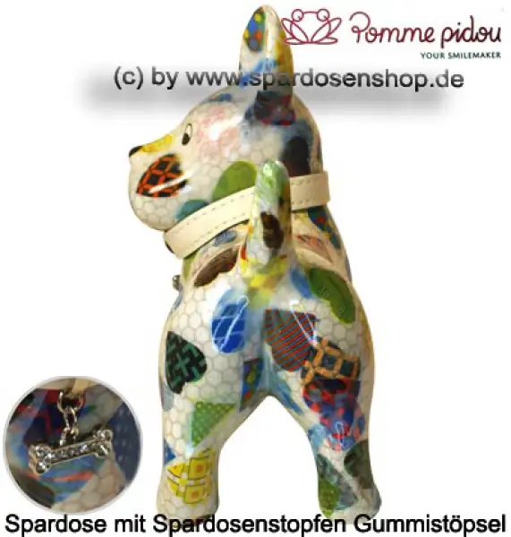 Spardose Spartier Pomme Pidou Hund Bommer weiß Keramik D Spardose Spartier Pomme Pidou Hund Bommer weiß Keramik D