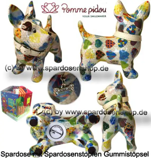 Spardose Spartier Pomme Pidou Hund Bommer weiß Keramik Gesamt Spardose Spartier Pomme Pidou Hund Bommer weiß Keramik Gesamt