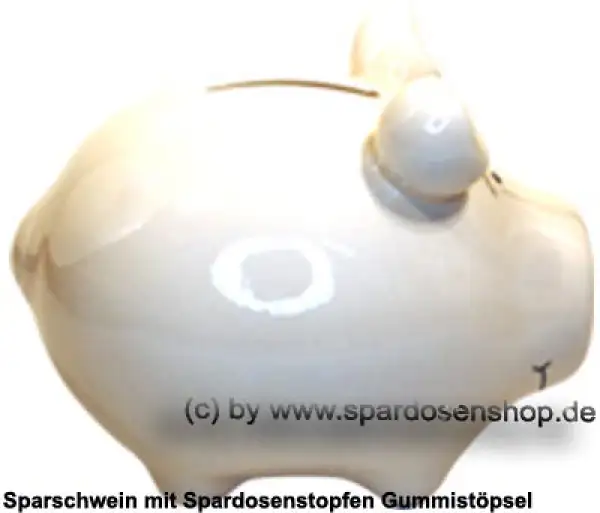 Sparschwein Kleinsparschwein ohne Design Blanko weiß Keramik C