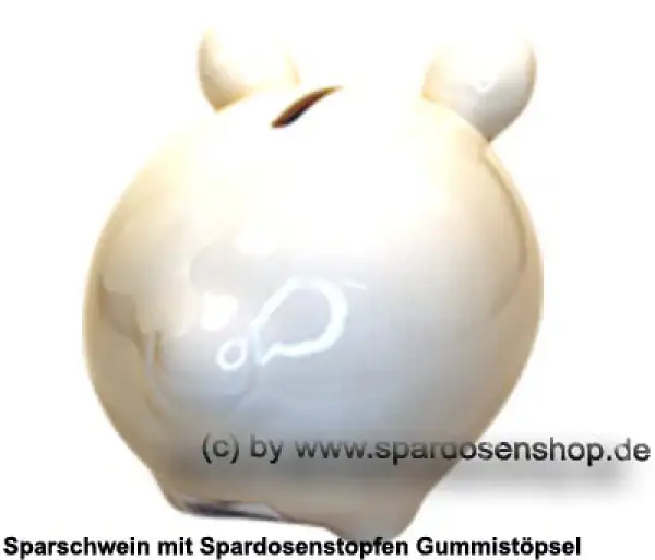 Sparschwein Kleinsparschwein ohne Design Blanko weiß Keramik D