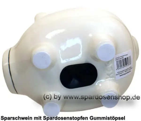 Sparschwein ohne Design Blanko mittelgroß weiß Keramik E