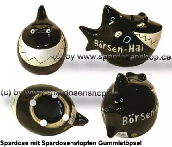 Spardose Spartier 3D Design Spardose Spartier Börsen-Hai Keramik Gesamt