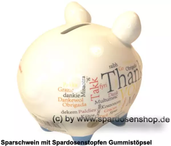 Sparschwein Kleinsparschwein Thank You International weiß Keramik D