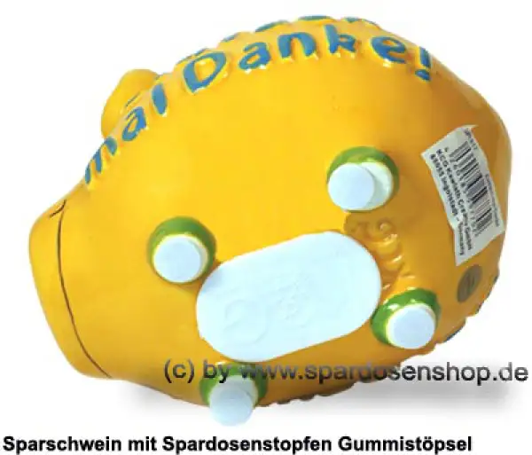Sparschwein 3D Design Einfach mal Danke gelb Keramik E Sparschwein 3D Design Einfach mal Danke gelb Keramik E