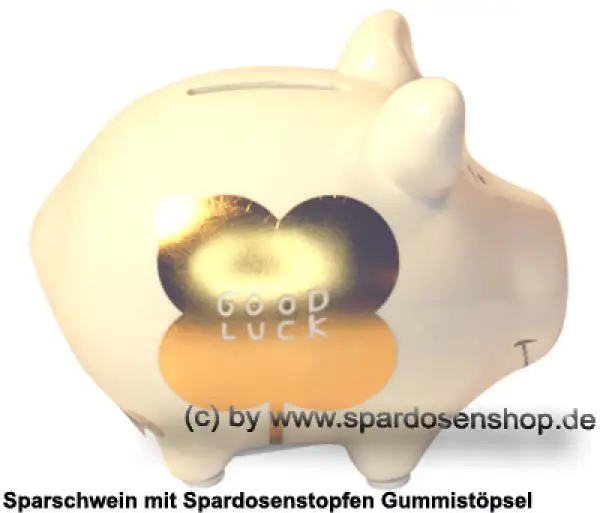 Sparschwein Kleinsparschwein GOOD LUCK Goldedition Keramik C