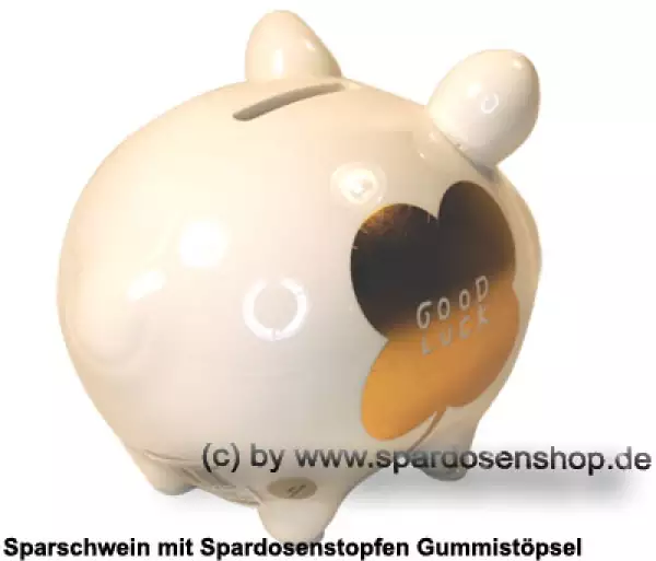 Sparschwein Kleinsparschwein GOOD LUCK Goldedition Keramik D