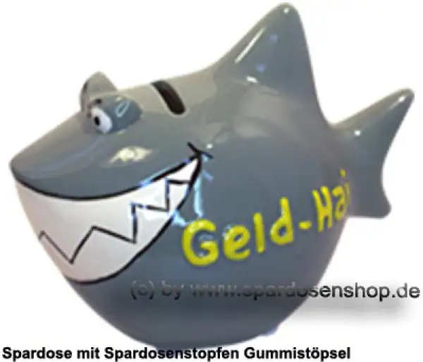 Spardose Spartier 3D Design Geld-Hai Keramik A