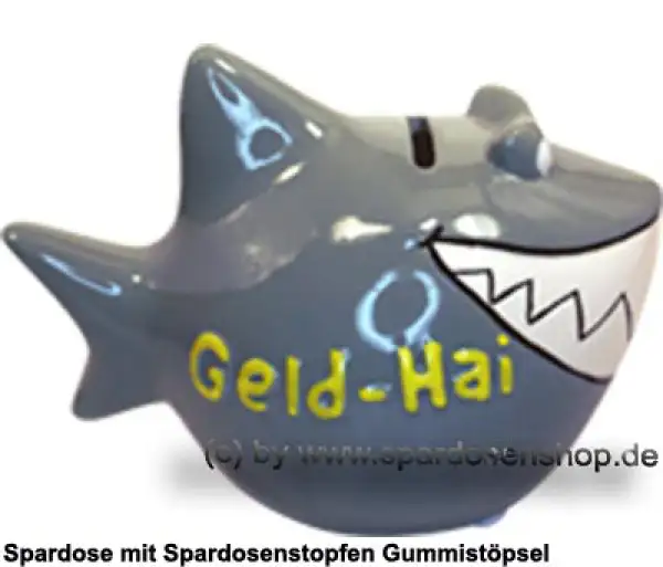 Spardose Spartier 3D Design Geld-Hai Keramik C