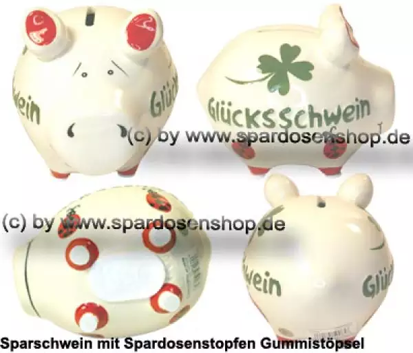 Sparschwein Kleinsparschwein 3D Design Glücksschwein Keramik Gesamt