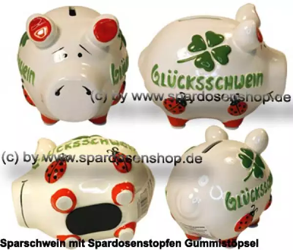 Sparschwein Kleinsparschwein 3D Glücksschwein Luxusvariante Keramik Gesamt