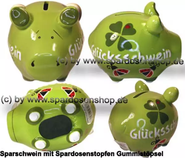 Sparschwein Kleinsparschwein 3D neues Design Glücksschwein Keramik Gesamt