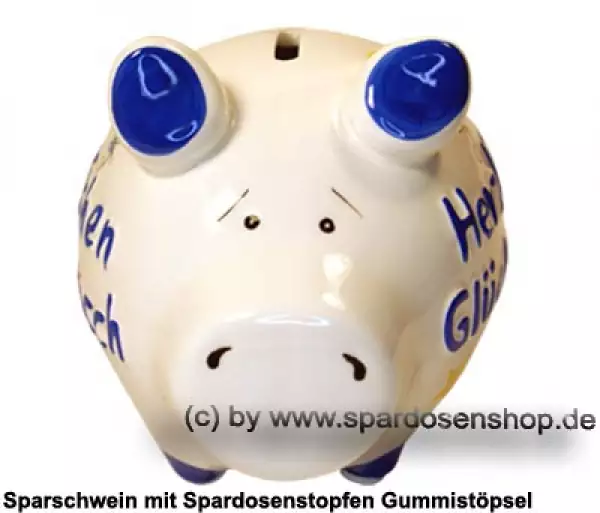 Sparschwein Kleinsparschwein 3D Design Herzlichen Glückwunsch Keramik B
