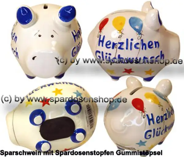 Sparschwein Kleinsparschwein 3D Design Herzlichen Glückwunsch Keramik Gesamt Sparschwein Kleinsparschwein 3D Design Herzlichen Glückwunsch Keramik Gesamt