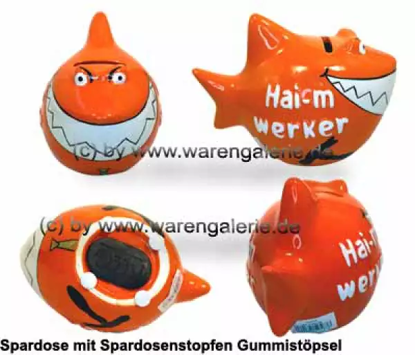 Spardose Spartier 3D Design Hai-mwerker Keramik Gesamt Spardose Spartier 3D Design Hai-mwerker Keramik Gesamt