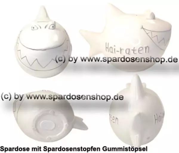 Spardose Spartier Monsterhai 3D Design Hai-raten Keramik Gesamt