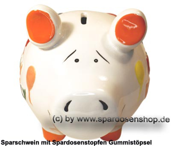 Sparschwein mittelgroß 3D Design Happy Birthday Keramik B