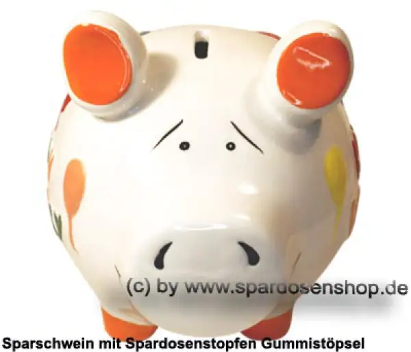 Sparschwein mittelgroß 3D Design Happy Birthday Keramik B