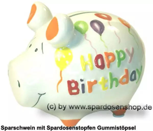 Sparschwein Kleinsparschwein 3D Design Happy Birthday Keramik A