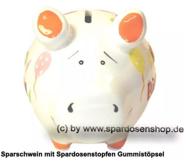 Sparschwein Kleinsparschwein 3D Design Happy Birthday Keramik B