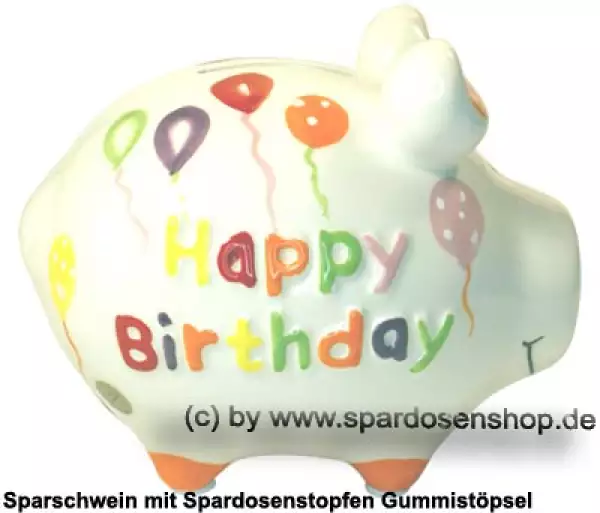 Sparschwein Kleinsparschwein 3D Design Happy Birthday Keramik C