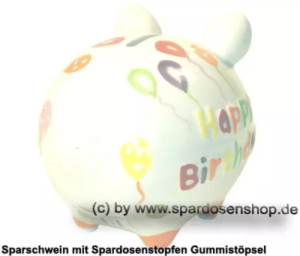 Sparschwein Kleinsparschwein 3D Design Happy Birthday Keramik D