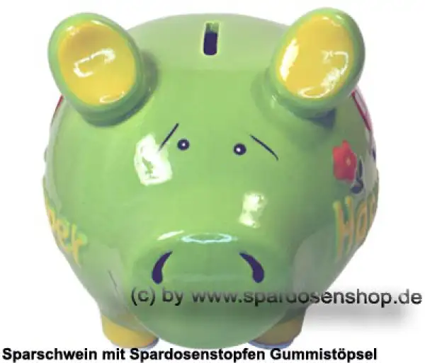 KCG mittelgroßes Sparschwein 3D Design Happy Camper Keramik B