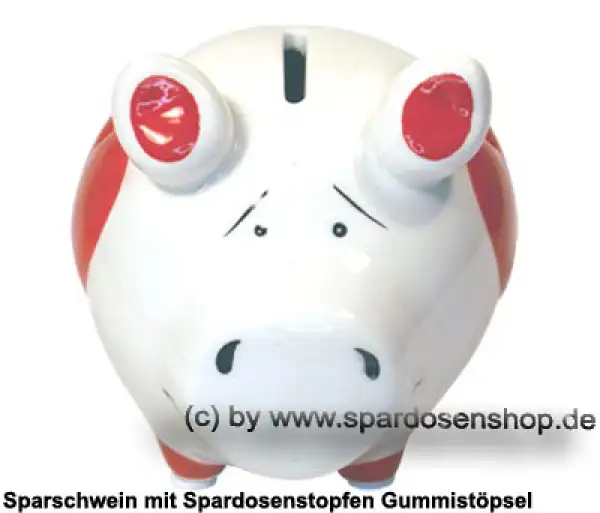 Sparschwein 3D Herz Dekor klein weiß Keramik B Sparschwein 3D Herz Dekor klein weiß Keramik B
