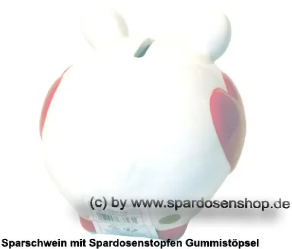 Sparschwein 3D Herz Dekor klein weiß Keramik D Sparschwein 3D Herz Dekor klein weiß Keramik D