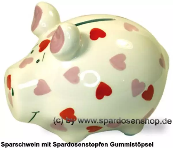 Sparschwein Kleinsparschwein Herzchen-Schwein Keramik A