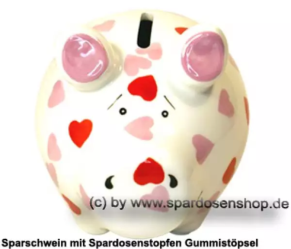 Sparschwein Kleinsparschwein Herzchen-Schwein Keramik B