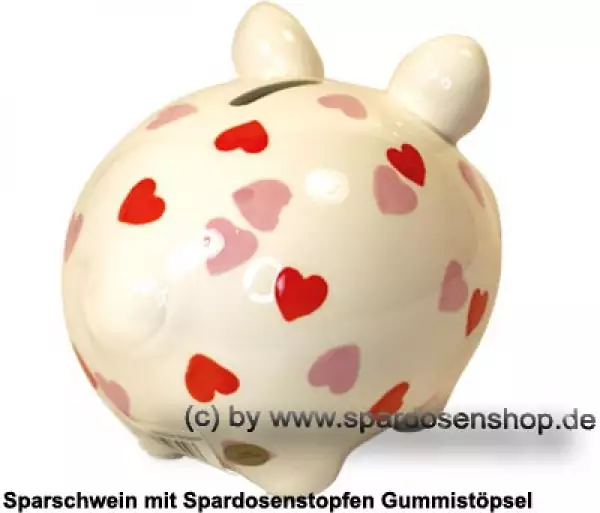 Sparschwein Kleinsparschwein Herzchen-Schwein Keramik D