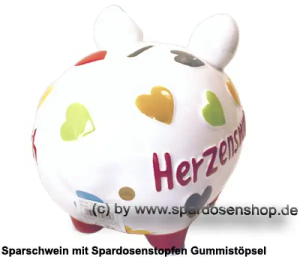 KCG mittelgroßes Sparschwein 3D Design Herzenswunsch Keramik D