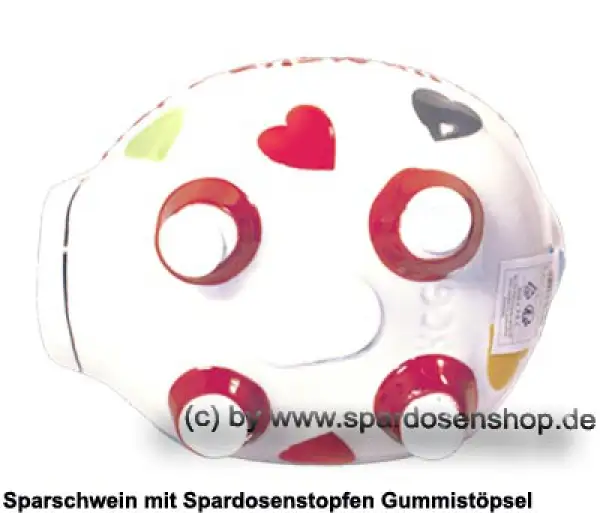 KCG mittelgroßes Sparschwein 3D Design Herzenswunsch Keramik E