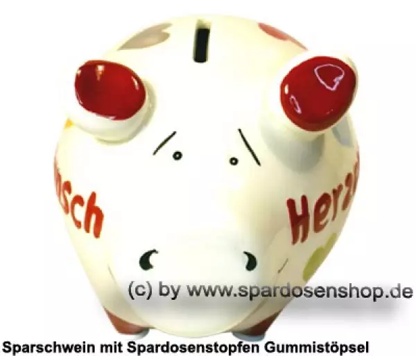 Sparschwein Kleinsparschwein 3D Design Herzenswunsch B
