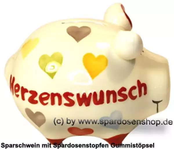 Sparschwein Kleinsparschwein 3D Design Herzenswunsch C