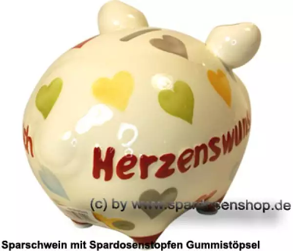 Sparschwein Kleinsparschwein 3D Design Herzenswunsch D