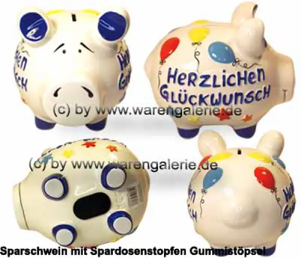 Sparschwein mittelgroßes Sparschwein 3D Design HERZLICHEN GLÜCKWUNSCH Keramik Gesamt Sparschwein mittelgroßes Sparschwein 3D Design HERZLICHEN GLÜCKWUNSCH Keramik Gesamt
