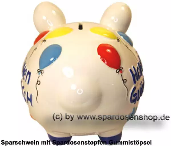 Sparschwein mittelgroßes Sparschwein 3D Design HERZLICHEN GLÜCKWUNSCH Keramik D