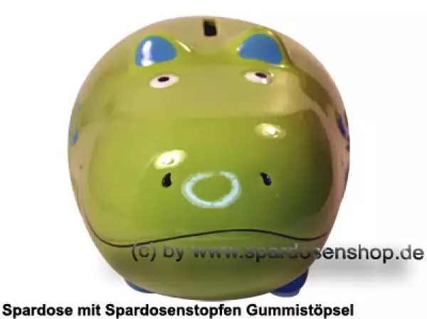 Spardose Spartier Hippo hellgrün mittelgroß 3D Design Keramik B