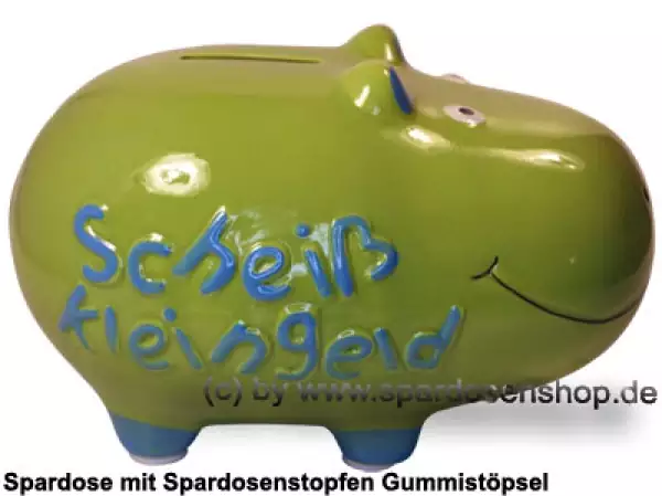 Spardose Spartier Hippo hellgrün mittelgroß 3D Design Keramik C