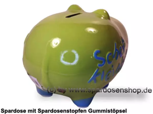 Spardose Spartier Hippo hellgrün mittelgroß 3D Design Keramik D