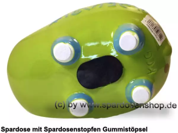 Spardose Spartier Hippo hellgrün mittelgroß 3D Design Keramik E