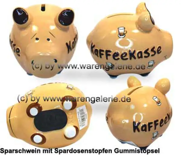 Sparschwein Kleinsparschwein 3D Design Kaffeekasse Keramik Gesamt