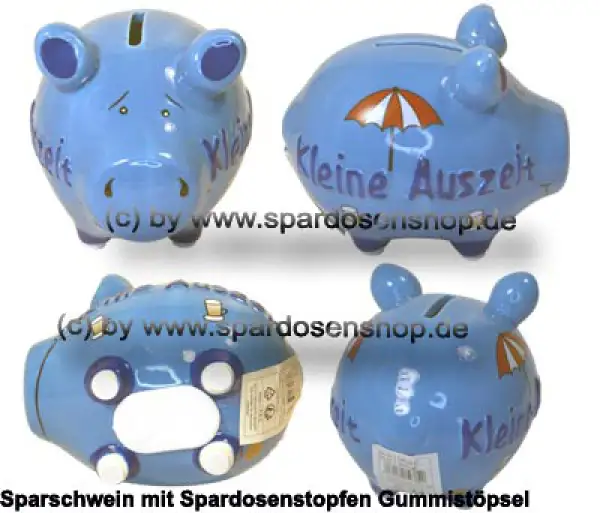 Sparschwein Kleinsparschwein 3D Design Kleine Auszeit Keramik Gesamt
