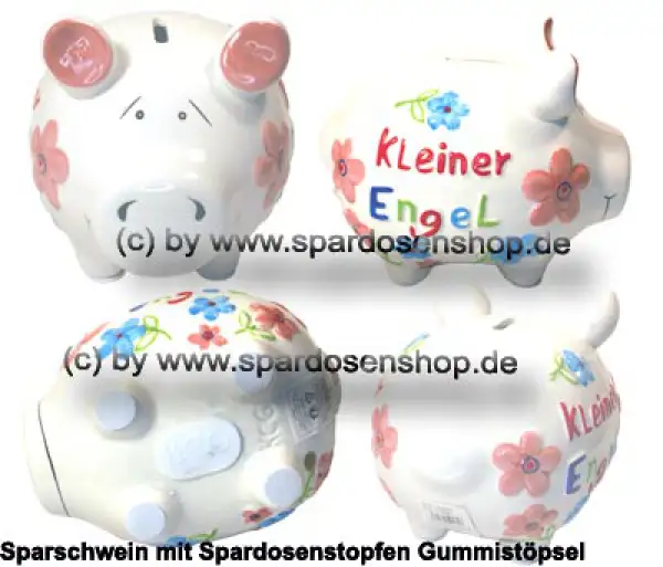 KCG mittelgroßes Sparschwein 3D Design Kleiner Engel Keramik Gesamt