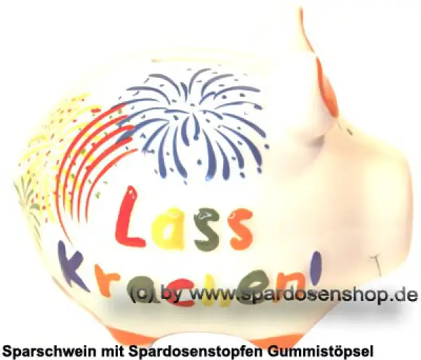 Sparschwein Kleinsparschwein 3D Design Lass Krachen Keramik C
