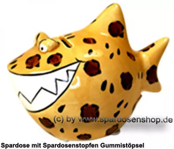 Spardose Spartier Design Leoparden-Hai Keramik A
